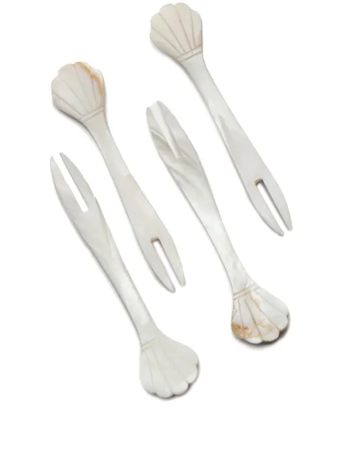 Gohar World mother-of-pearl seafood pick (set of four) Neutrals SFPKMP