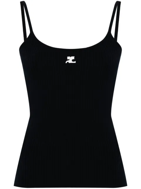 Courrèges Reedition ribbed tank top Blue PERMDE012FI0001