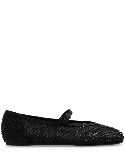 Le Silla Gilda crystal-embellished ballerina shoes Black 0189C020MTPPSAS
