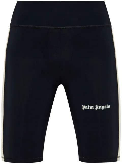 Palm Angels logo-printed cycling shorts Black PWVH003C99FAB0021003