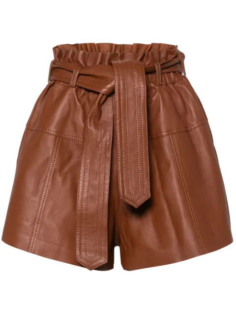 ZIMMERMANN Harmony leather shorts Brown 9976AS242