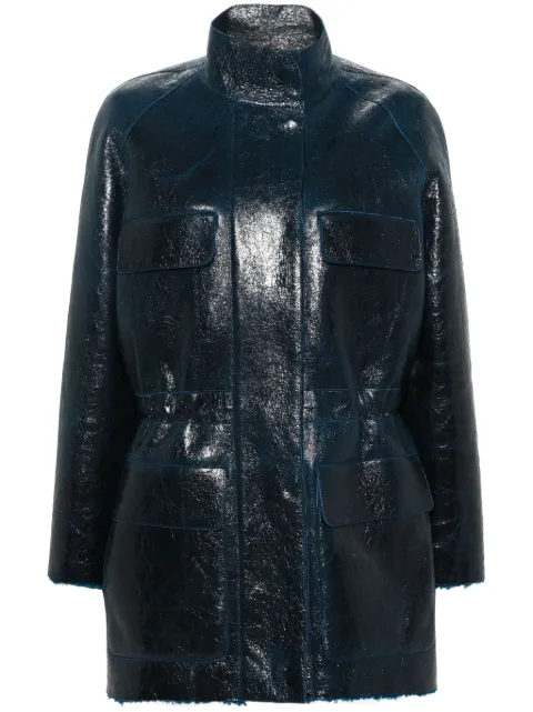 FENDI leather coat Blue FM5379AONDF1PNC