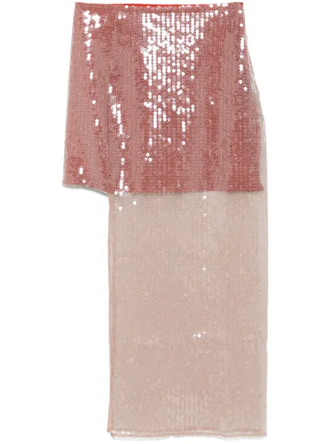 Nensi Dojaka asymmetric midi skirt Brown NDAW24SKT051