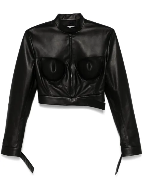 Nensi Dojaka leather jacket Black NDAW24JKT028