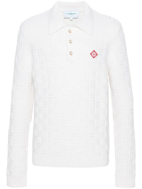 Casablanca Column stitch polo shirt White MF24KW731