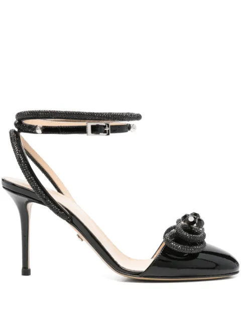 MACH & MACH 90mm crystal pumps Black PF24S079285PATBLKB