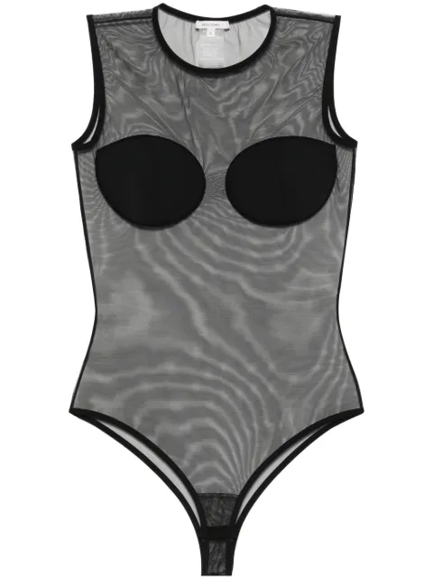 Nensi Dojaka semi-sheer bodysuit Black NDAW24TOP079