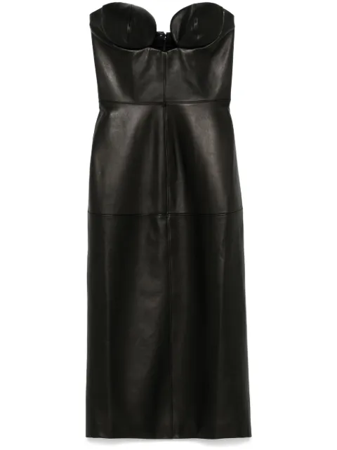 Nensi Dojaka leather midi dress Black NDAW24DR214