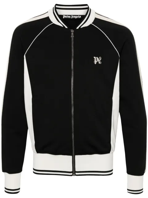 Palm Angels contrast-stripe zip-up sweater Black PMBD080F24FAB0011003