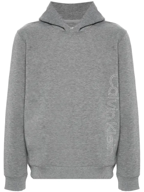 Calvin Klein logo-print fleece hoodie Grey 00GMF4W340