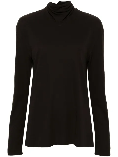 LEMAIRE scarf-detail long-sleeve top Brown TO1306LJ1025