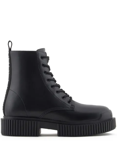Armani Exchange leather Combat boots Black XDN031XV875
