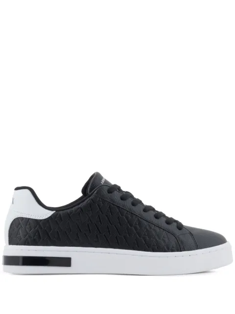 Armani Exchange monogram-debossed sneakers Black XM000140AF11916