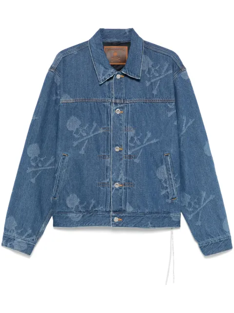 Mastermind World monogram-pattern denim jacket Blue MW25S14BL001000