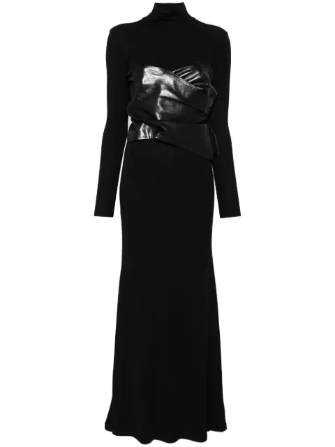 Nanushka draped-panel roll-neck maxi dress Black NW24FWDR33400