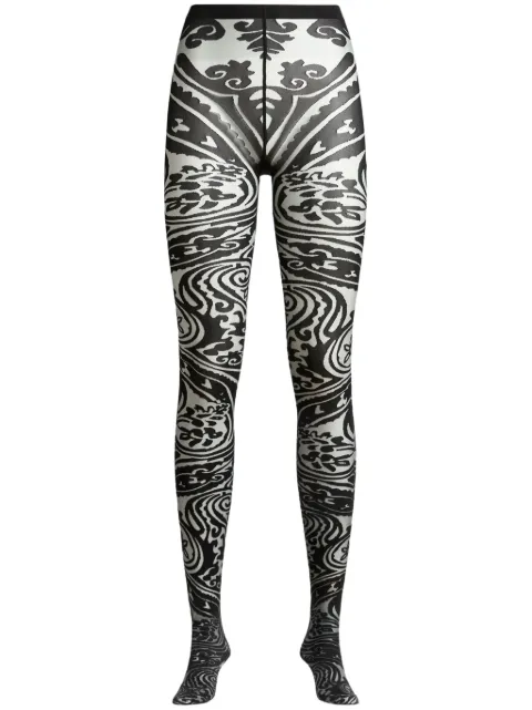 ETRO Paisley Tattoo tights Black WAZA0004AV635