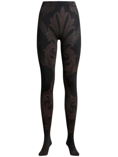 ETRO x Wolford metallic-jacquard tights Brown WAZA0003AV635