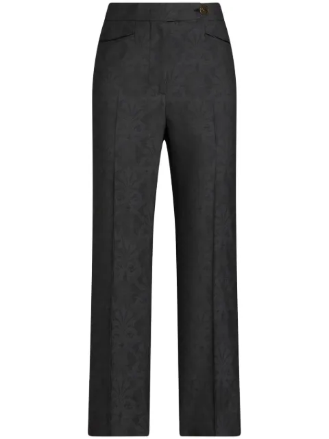 ETRO floral-jacquard trousers Grey WREA003599TJ234