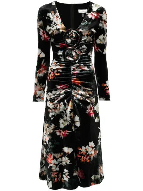 NISSA floral-print midi dress Black RC15174PRINT