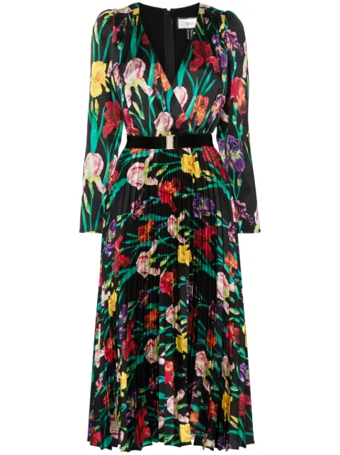 NISSA floral-print midi dress Black RZ15268PRINT