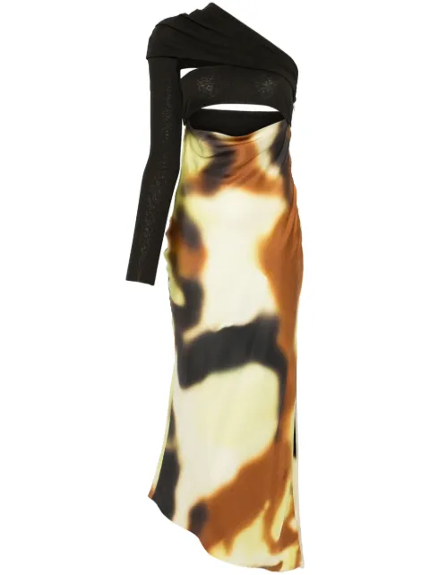 Nanushka draped-detail open-back midi dress Brown NW24FWDR41050