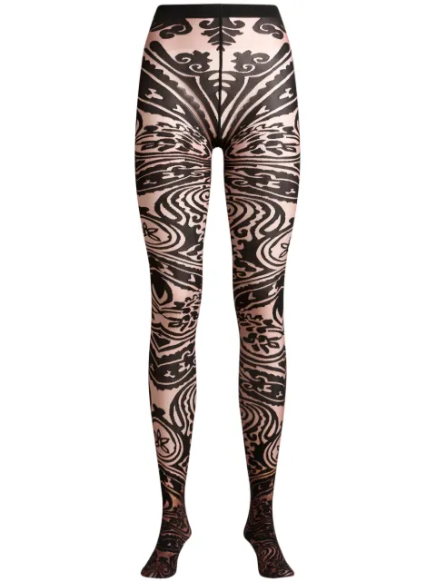 ETRO Paisley Tattoo tights Black WAZA0004AV635