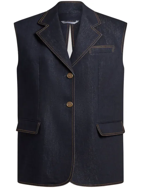 ETRO lurex denim vest Blue WRNI0002AD177