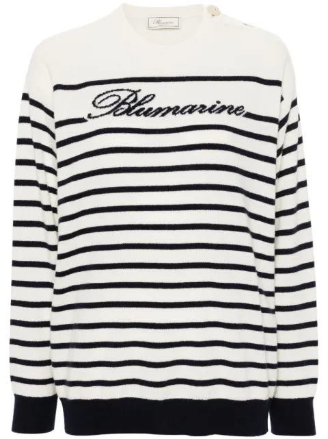 Blumarine logo-intarsia sweater Neutrals A444M066A