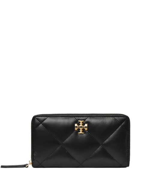 Tory Burch Kira diamond quilt zip continental wallet Black 154989
