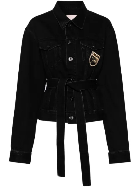 A BATHING APE® logo pin denim jacket Black BPYLJK702303L