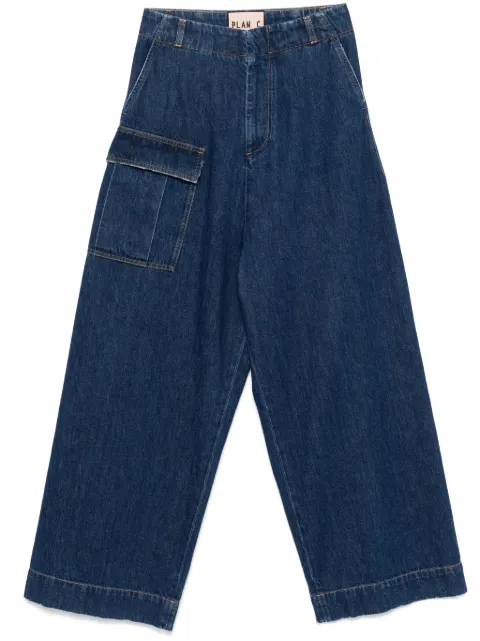 Plan C wide-leg jeans Blue PNCEF52WY0TD003