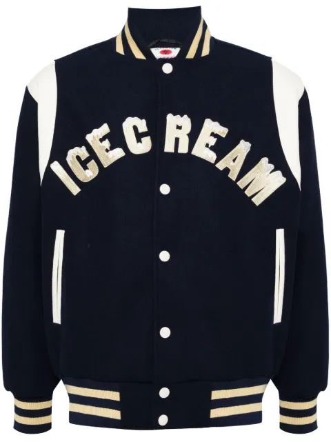 ICECREAM drippy varsity jacket Blue IC24301