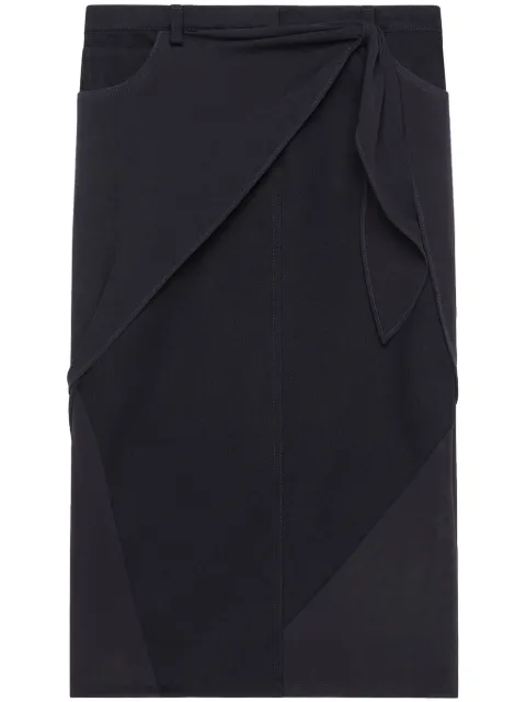 Courrèges draped denim skirt Black 424DJU205DE0020