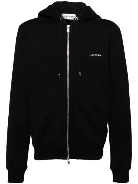 Lanvin archives print zipped hoodie Black RMHO0006J153A24