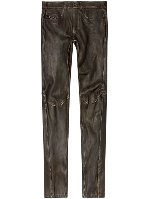 Diesel P-Nash-Leat leather pants Brown A158740EGBL