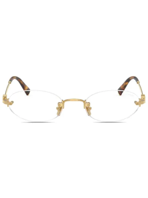 Miu Miu Eyewear oval rimless glasses Gold MUA54S5AK08N