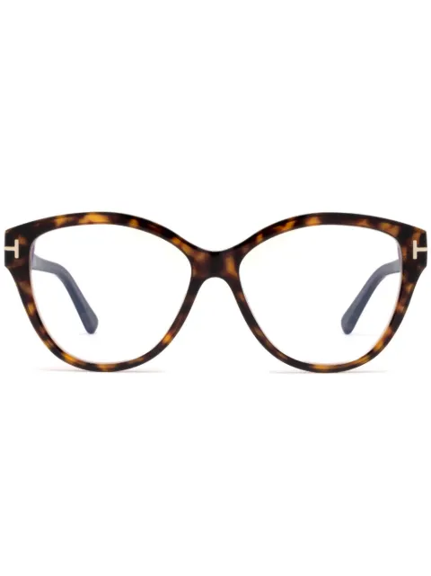 TOM FORD Eyewear tortoise-shell cat-eye frame glasses Brown FT5954B056