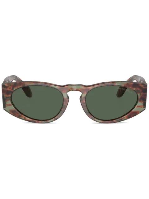 Giorgio Armani geometric-frame sunglasses Green AR8216