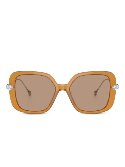 Swarovski Eyewear crystal-embellished square sunglasses Brown SK6011200563