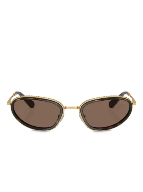 Swarovski Eyewear embellished oval-frame sunglasses Gold SK7004400473