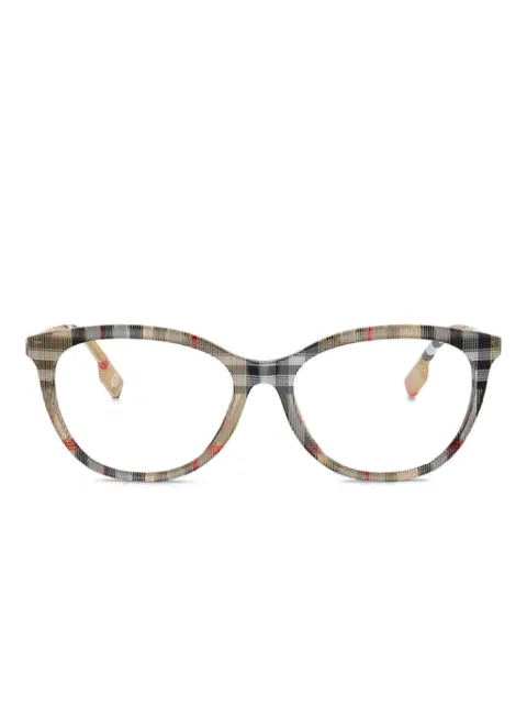 Burberry Eyewear check-pattern round-frame glasses Brown BE23894087