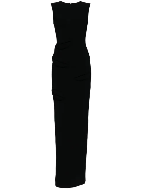 A.W.A.K.E. Mode lip appliqué maxi dress Black PF24D05PL10BLACK
