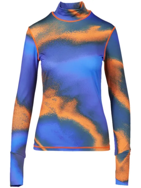 Aztech Mountain abstract-pattern top Blue AMW40041B