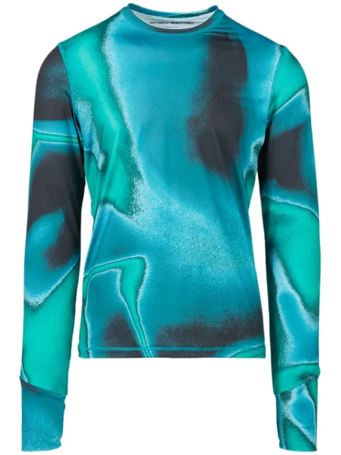 Aztech Mountain abstract-pattern T-shirt Blue AM400229B