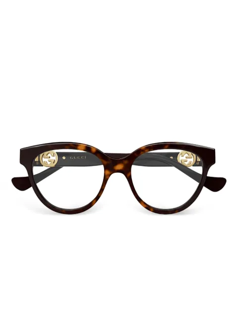 Gucci Eyewear tortoiseshell round-frame glasses Brown GG1024O