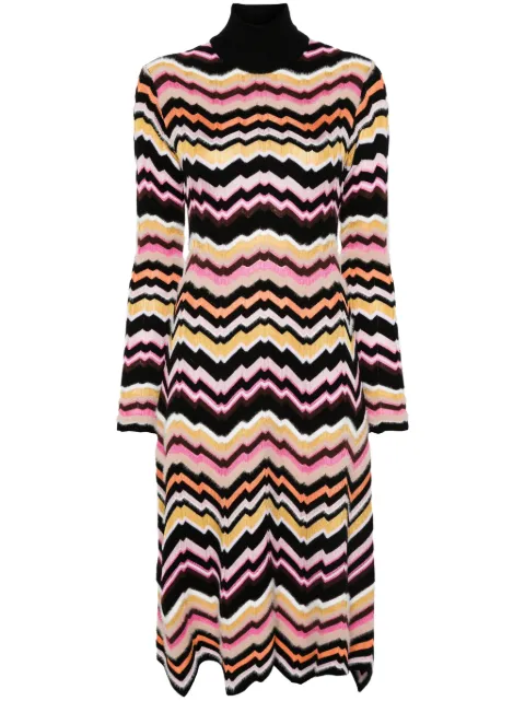 Missoni zigzag-detail midi dress Black DS24WG24BK036W