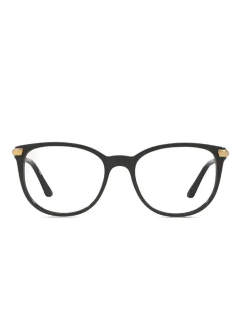 Burberry Eyewear check-print detail round-frame glasses Black BE2255Q3001