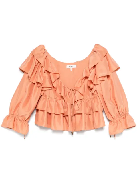 Chloé ruffled cropped top Orange CH25SHT16314