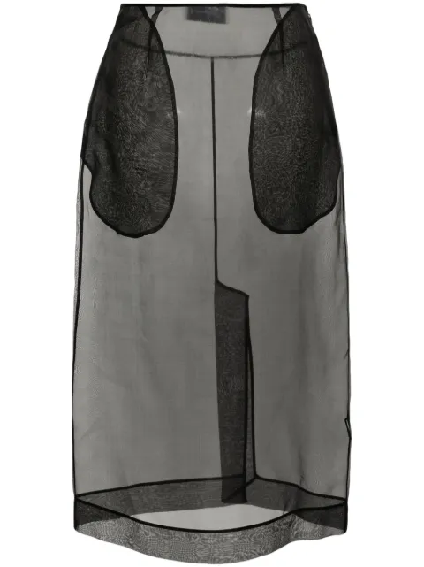 Simone Rocha sheer pencil midi skirt Black 31240360BLACK