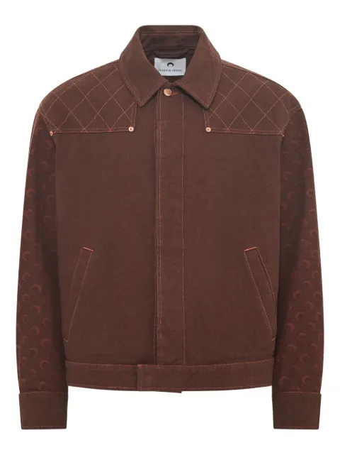 Marine Serre jacquard bomber jacket Brown UJA065ACWOV0063